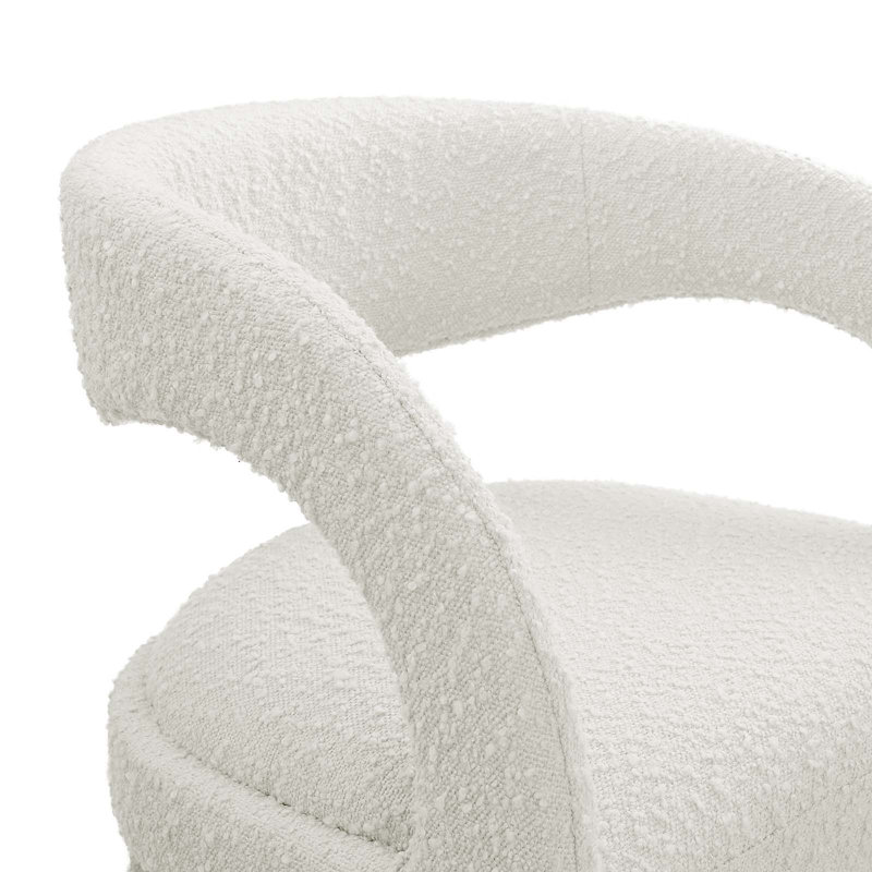 Modway Pinnacle Upholstered Stool, Silver, Ivory, Bar Stool (30" Seat Height)
