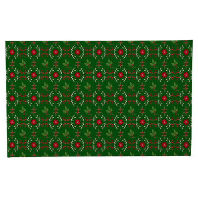 Botanical Poinsettia Holiday Bath Mat