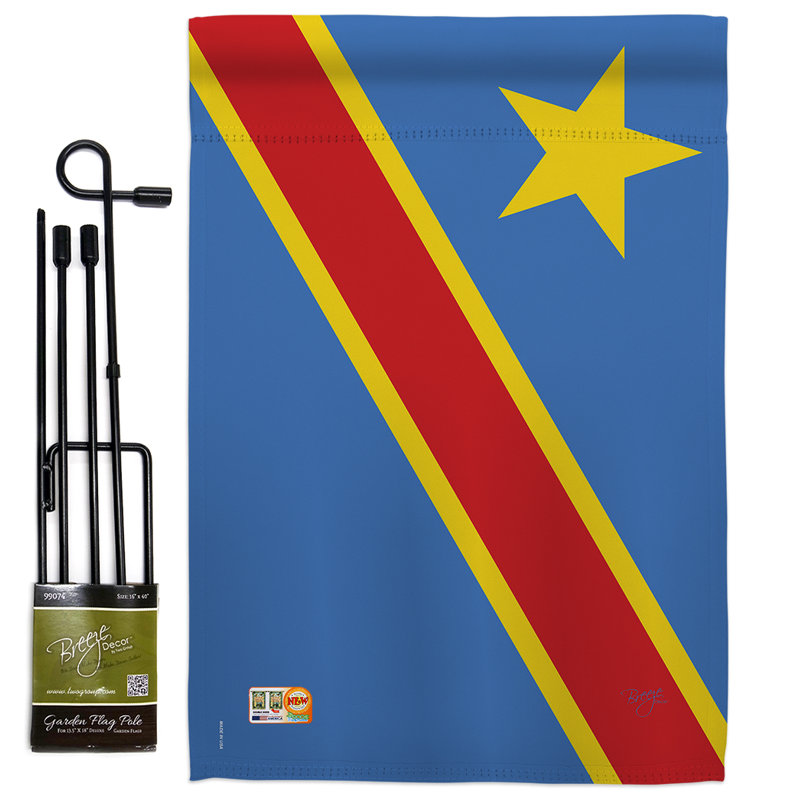 Double Sided 18.5'' H x 13'' W Polyester Flag Set