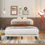 Lit plateforme tapissier double avec lumière DEL Neleigh-350285462