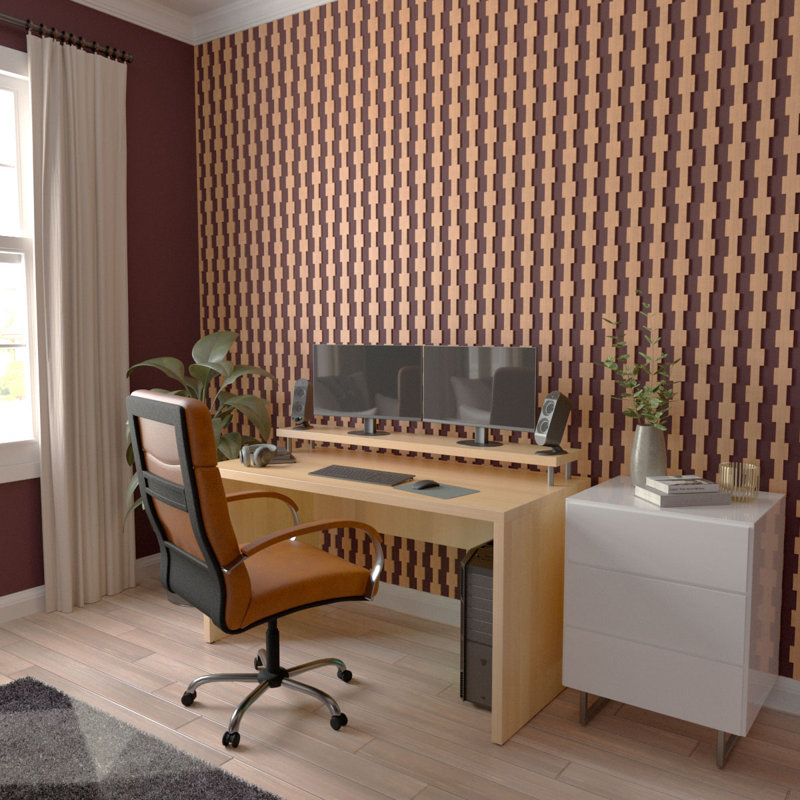 Ensemble de panneau mural Midland, H 47 po x l 2 po x P 0,25 po, Cerisier