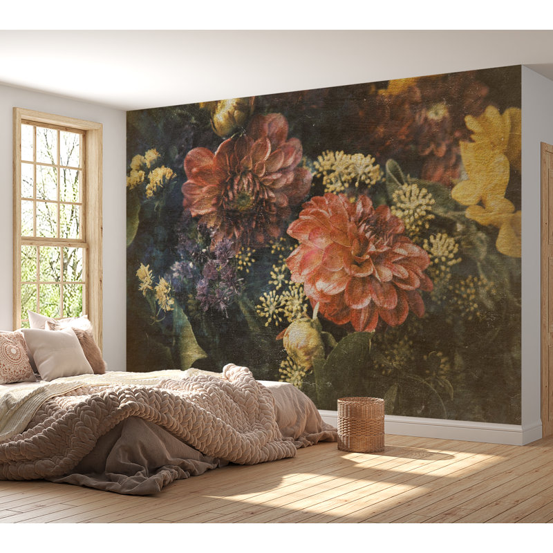 Adhésif mural Zenaide, Rouge, L 154 po x L 110 po