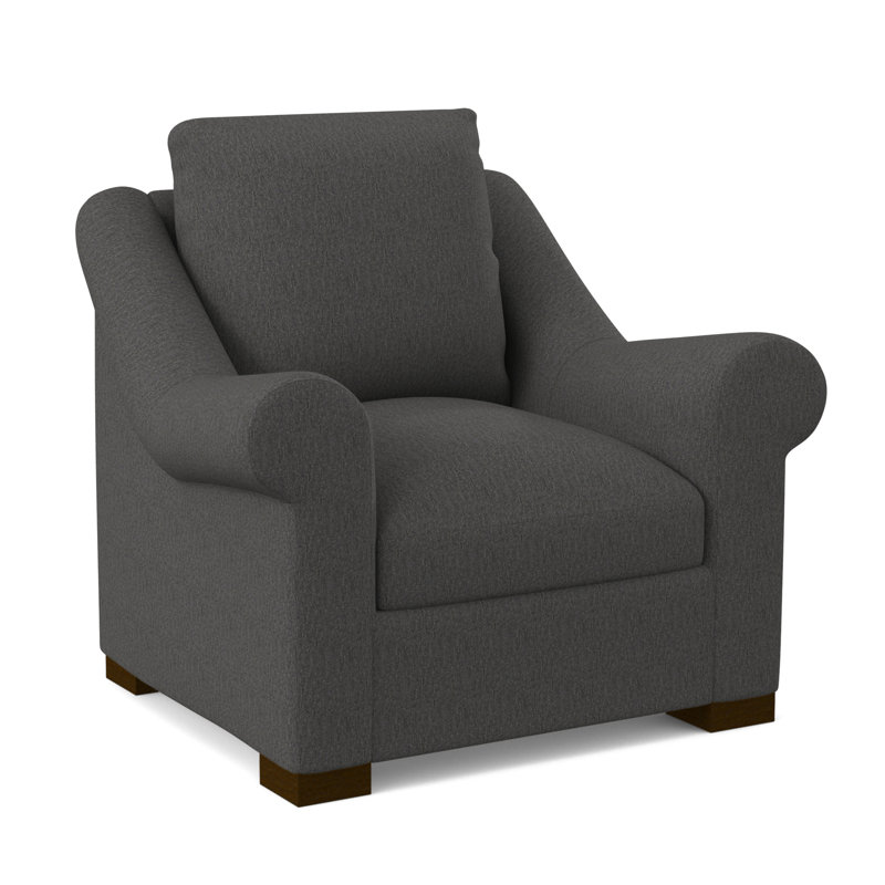 Canyon Armchair, American Walnut, Filigree Ivory 100% Polyester