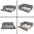 Grey Velvet Full-Size Tufted Sofa Bed Frame with Storage Drawers & Mid-Century Design-979120101-979120098