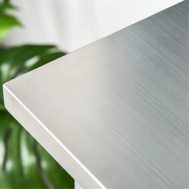Kitchen Cart With Stainless Steel Top, 2 Open Shelves, Drawers, Grey, Rustic Style For Home Island, Inspired Decor