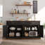 Buffet moderne cannelé avec rangement spacieux et design polyvalent-126537903