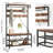 72" H Industrial Entryway Coat Rack with 2-Tier Shoe Bench, 8 Hooks & Top Shelf, Metal Frame & Wood-Look Panels Multifunctional Hall Tree for Mudroom, Brown-966743813