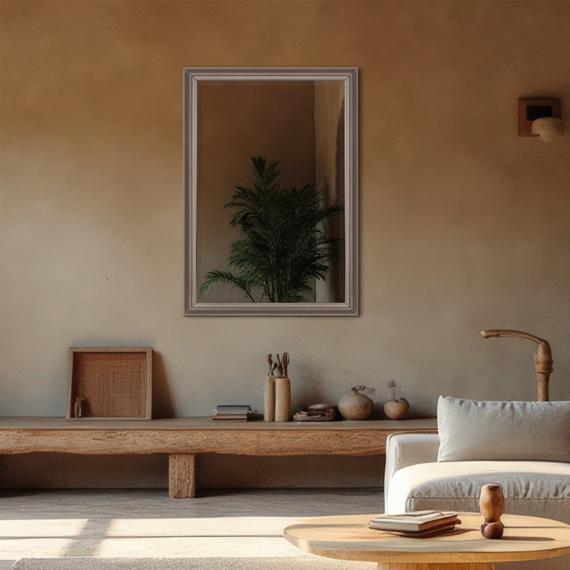 Miroir mural avec cadre en nickel brossé antique brossé Head West - 40 po x 28 po, 40 po x 28 po