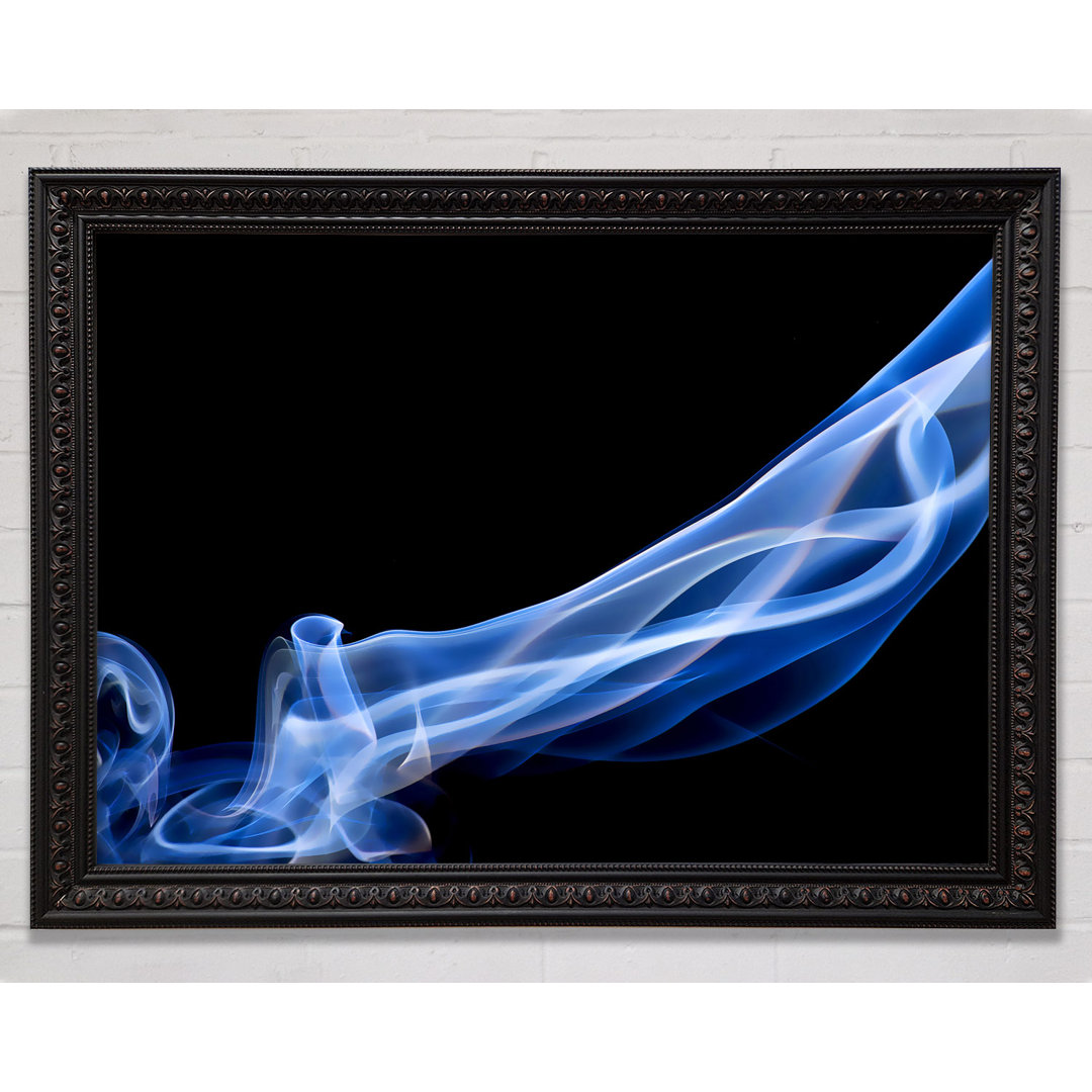 Blue Smoke On Silver Gerahmter Druck