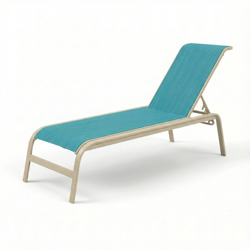 Chaise, Dupioni Lagoon Sling/Sandea