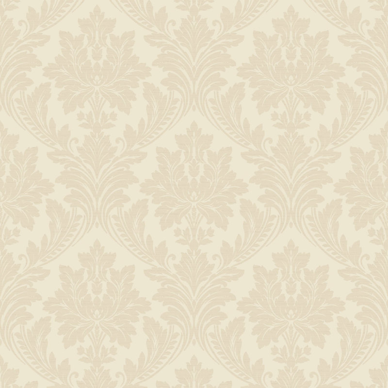 Arcadia Collection Damask Medallion Wallpaper Roll, Beige