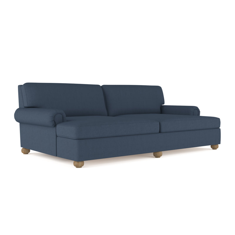 Leroy Rolled Panel-Arm Daybed with Bun Feet, Weathered, Plush Velvet Silver Streak