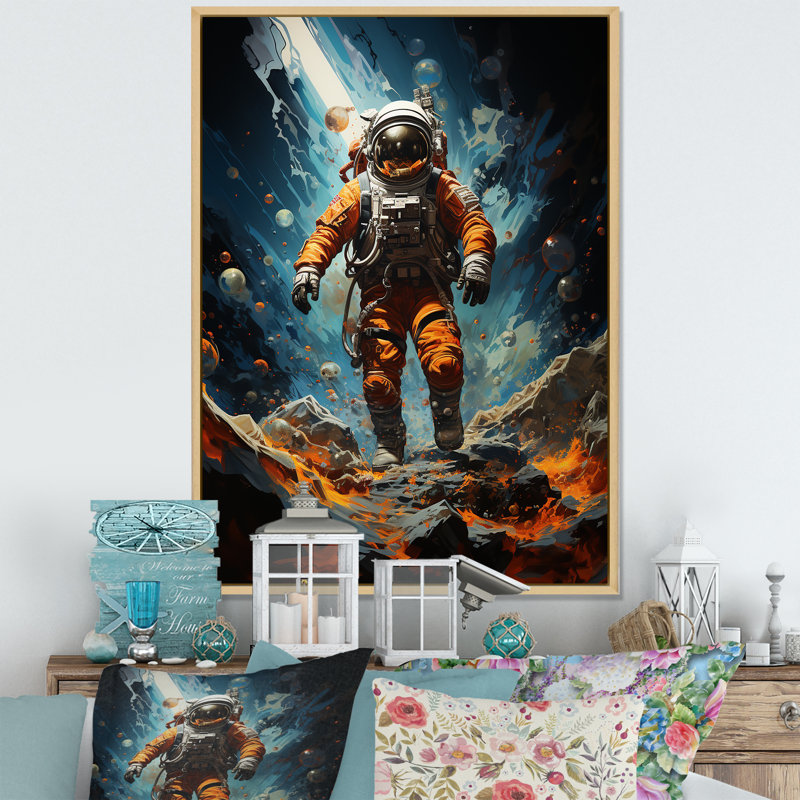 «Moretaine Space Astronaut Resilience», reproduction sur toile, H 32 po x l 16 po x P 1 po, Cadre naturel flottant