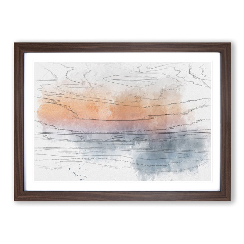 Beautiful Beach - Picture Frame Graphic Art Print, 62cm H x 87cm W x 2cm D, Walnut Framed