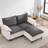 This Compact  White Cloud-Style L-Shaped Modular Sofa Features Thick Chenille Fabric Seat And Back Cushions. It Comes With An Ottoman,   For Living Rooms, Bedrooms And Apartments.-1857554689