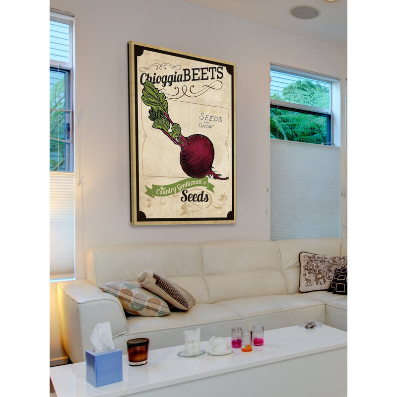 « seed packet betterave », reproduction d’art sur toile tendue, H 30 po x l 20 po