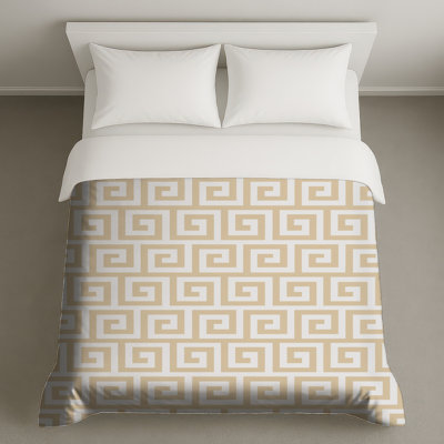 Beige Greek Key Pattern Duvet Covers