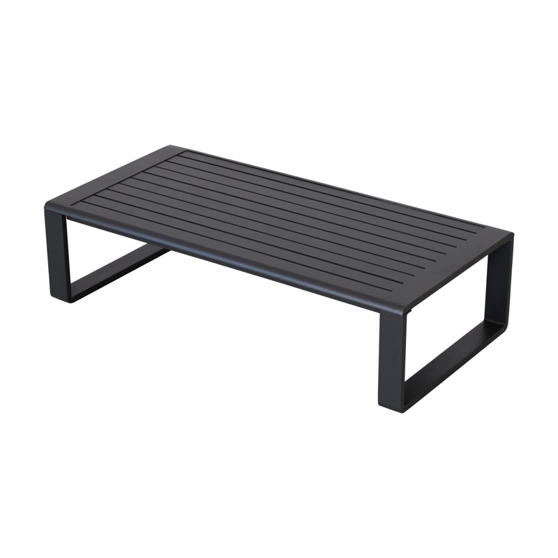 Table basse Three & Rectangular, coussins gris, coussin confortable et moelleux en aluminium, structure solide
