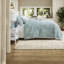 Cotton Embroidered Bedding Sets Aqua Coastal Style King Size