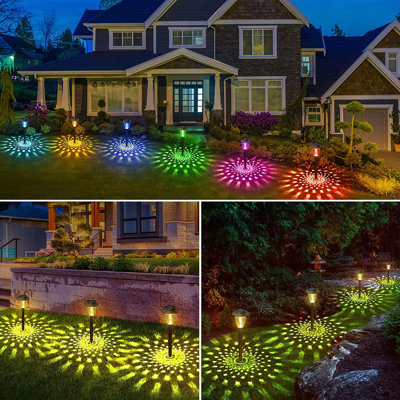 Solar Pathway Lights Outdoor, Upgraded 16 LEDs Outdoor  Solar Light with 2 Lighting Modes,  IP65 Waterproof Solar Garden Lights, 7 Color Changing Solar Outdoor  Lights For Christmas Yard Patio Pathway