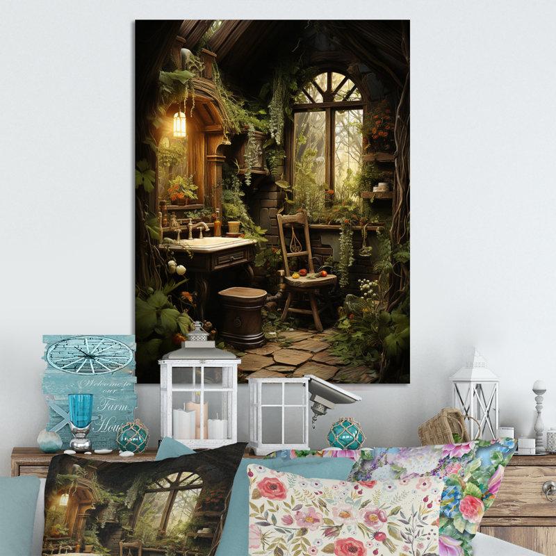 " Bathroom Rustic Woodland Retreat IV ", 20" H x 12" W