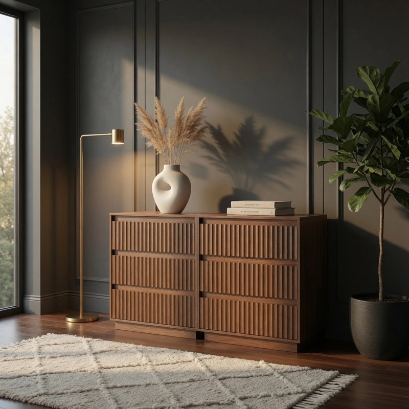 Commode simple 3 tiroirs 27,5 po Dejesus (ensemble de 2)