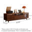 Meuble télé vintage en noyer brun foncé de 150 cm (59,06 po) avec vitre craquelée-2139179557