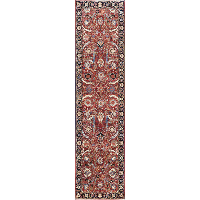 Hand Knotted Wool Oriental Area Rug, Runner 2'6" x 12'