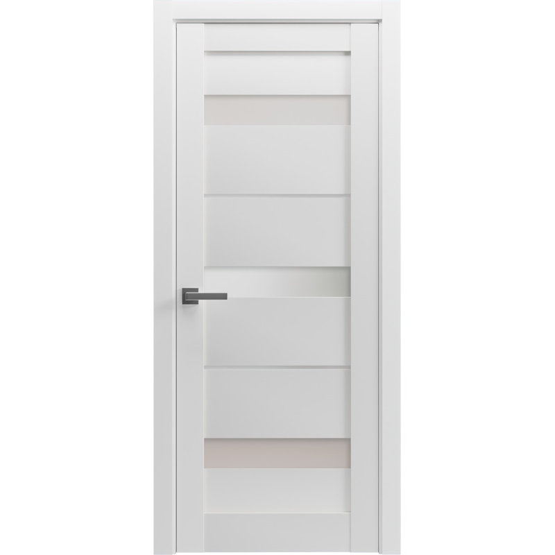 Porte pré-suspendue avec garde-manger Pantry Kitchen | Quadro 4055 avec verre opaque givré | Garnitures à panneau simple | Portes de salle de bain robustes