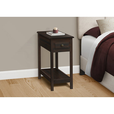 Table d'appoint, table de bout à 2 niveaux, table d'appoint, table de chevet étroite, chambre à coucher, tiroir de rangement
