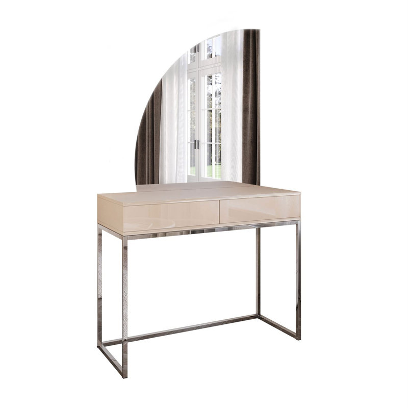 QUINNIE Dressing Table with Mirror, Silver