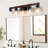 5-Light Rustic Industrial Bathroom Vanity Light Wall Mounted with Clear Glass Shades and Wood Accents-655936951
