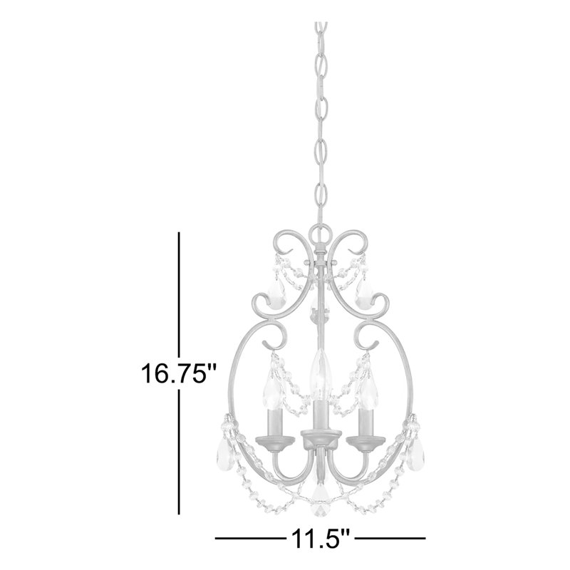 Catlett 3 - Light Aged Platinum Candle Style Pendant