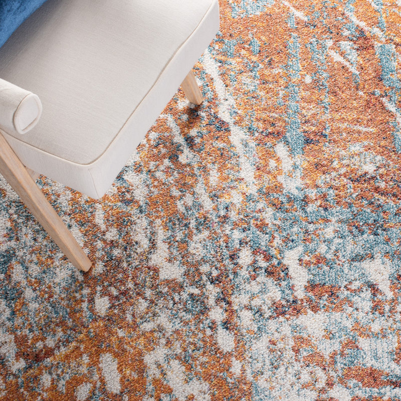 Crystal Performance Abstract Rug, Round 6'7"