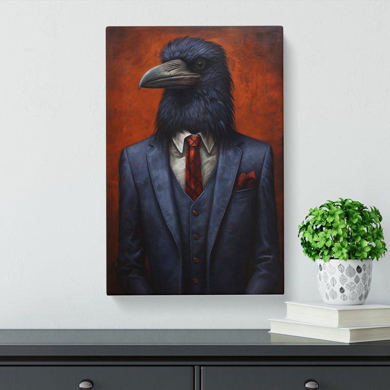 Raven In A Suit No.3 - Print, 60cm H x 40cm W x 3cm D