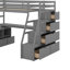 Lit mezzanine simple avec tiroirs, tablettes et bureau-789759793
