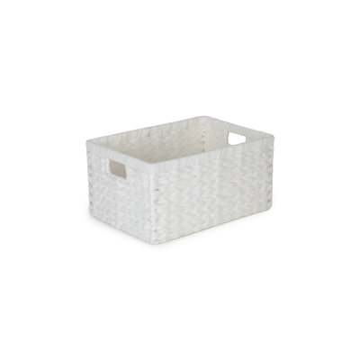 Wicker White Paper Rope Storage Basket