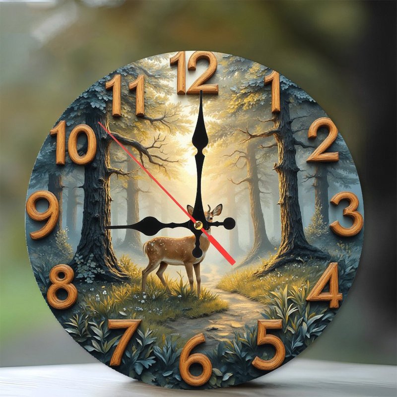 Horloge murale Deer Forest
