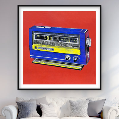 Rétro alarme radio - «Musical Man Cave», reproduction d'art encadrée