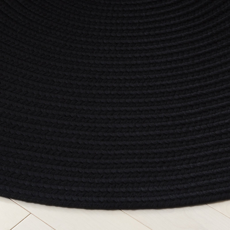 Keiosha Hand Woven Performance Machine Washable Solid Color Indoor/Outdoor Area Rug, Round 4'