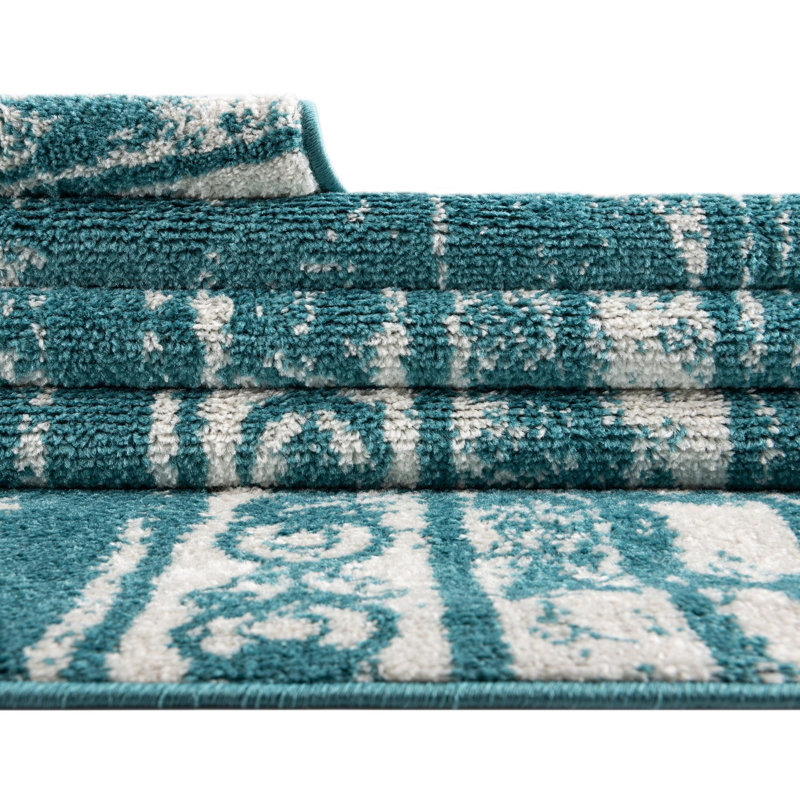 Geometric Indoor Rug, Round 4'