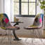 Chaises d'appoint de style bohémien, pieds chromés et décoration géométrique colorée mangeant avec base
