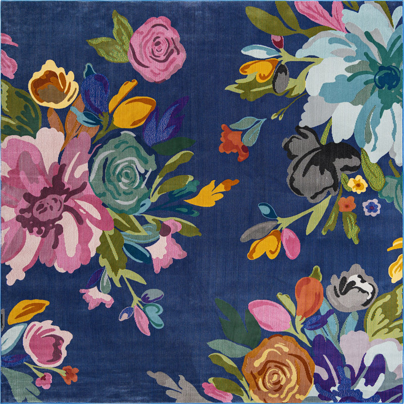 Floral Indoor Rug, Square 7'10"