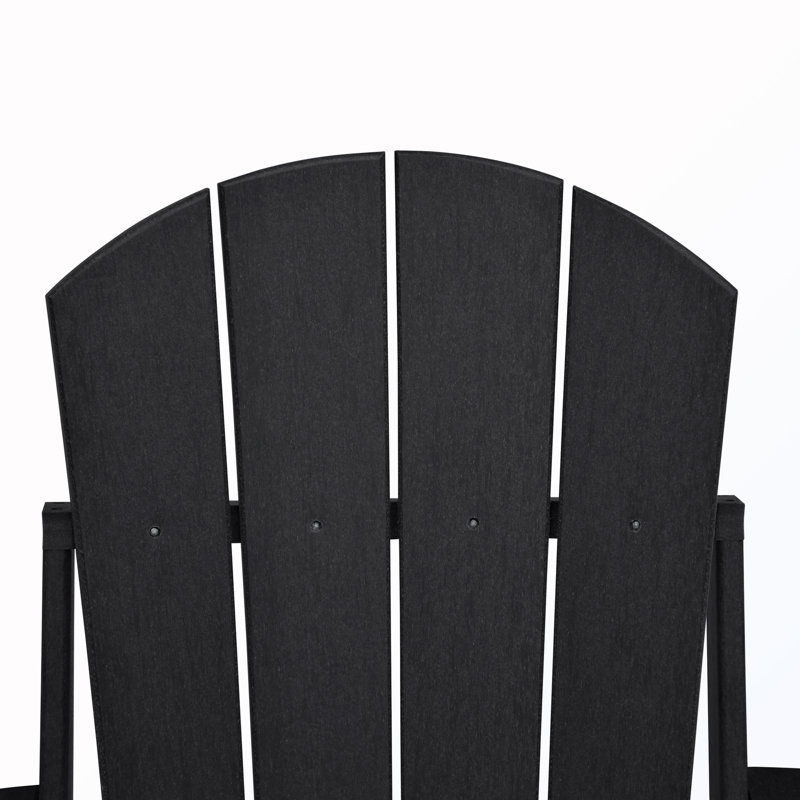 Folding Outdoor Adirondack Chair, Black