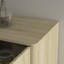 Buffet en bois à panneaux cannelés, tablettes ajustables, console pour ranger les appareils électroménagers. Buffet moderne et multifonctionnel, grand espace de rangement, installation facile.