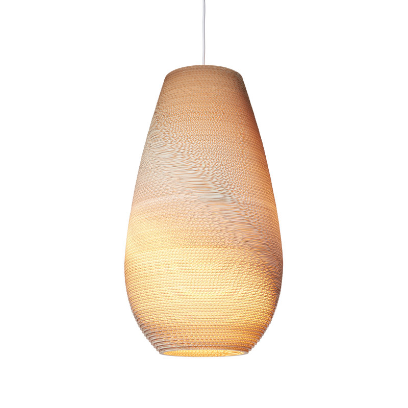 Luminaire suspendu à 1 lumière Scraplight, H 26 po x l 14,5 po x P 14,5 po, Blond