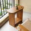 Table de bout en bois massif l 23,6 po, table d'appoint à 2 niveaux avec pieds en forme de H-996145222-1005622013