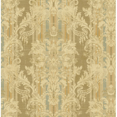 Papier peint rayé damassé Seabrook Designs