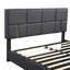Ensemble de chambre à coucher 2 pièces, lit plateforme tapissier avec système de rangement hydraulique, repose-pieds avec rangement-473468738