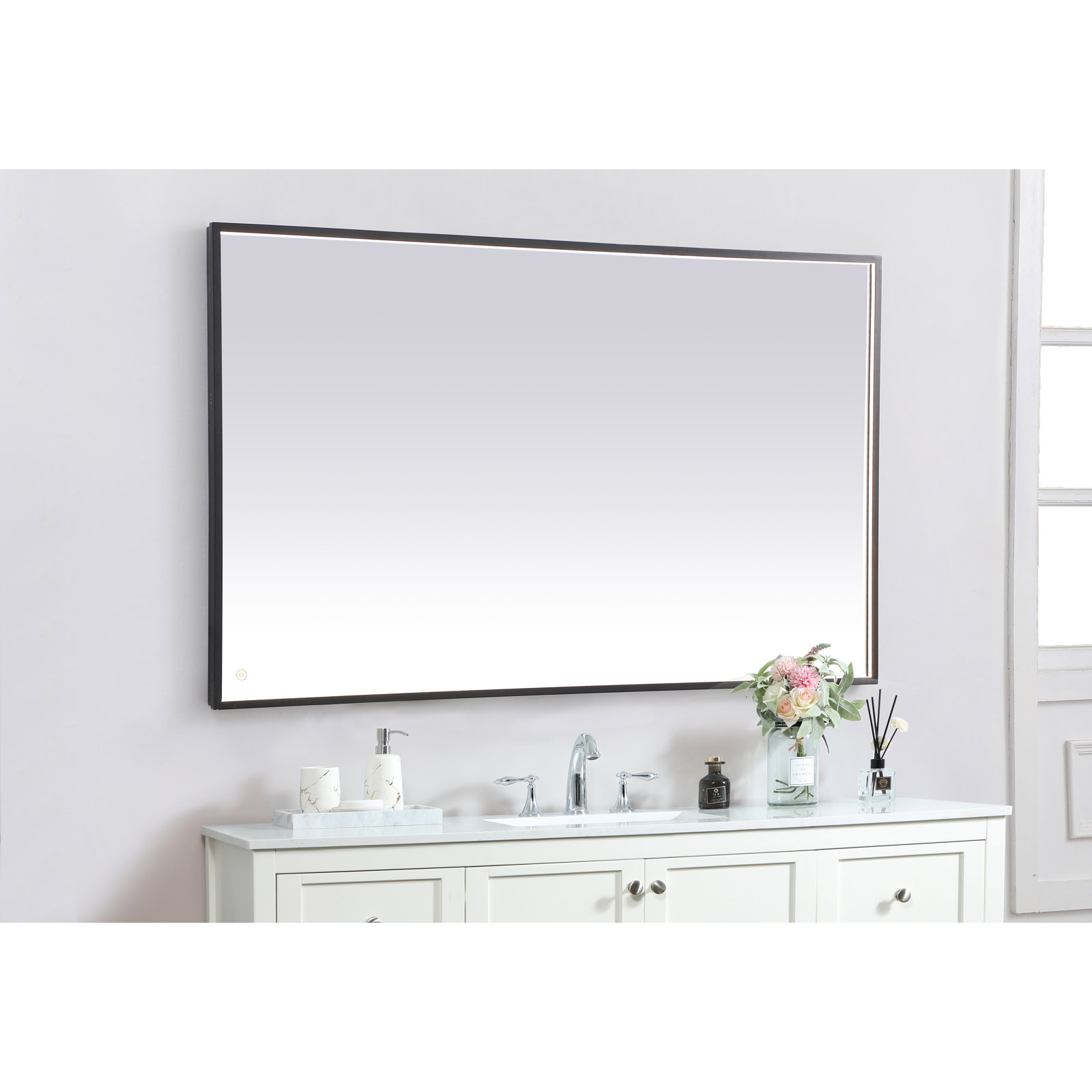 Piche Aluminum Mirror, Black, 36" x 60"